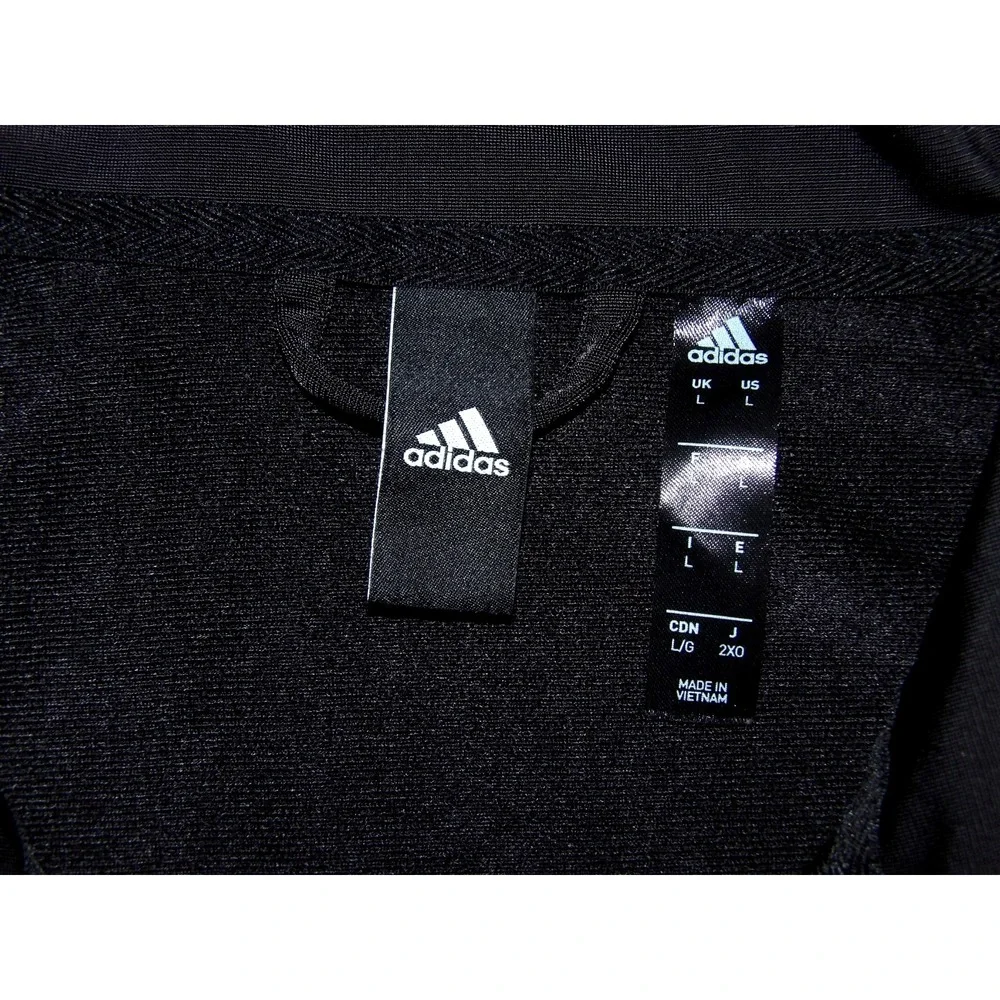 ADIDAS Zip-Up Black Striped Performance Athletic Track Jacket Men's Large